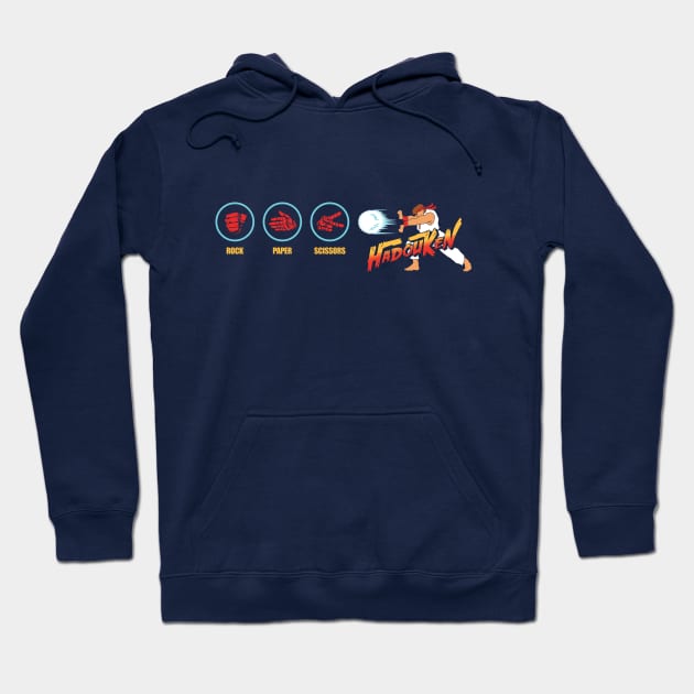 Rock Paper Scissors Hadouken Hoodie by TrulyMadlyGeekly